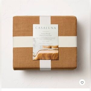 New Casaluna Queen duvet + 2 shams set, Warm Brown color, linen/ cotton org $129
